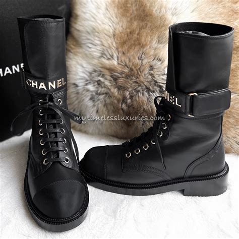 chanel short boots 2014|Chanel combat boots.